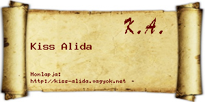 Kiss Alida névjegykártya